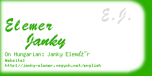 elemer janky business card